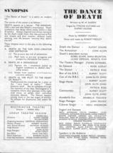 Programme of a Group Theatre production of The Dance of Death, with unsigned synopsis by Auden